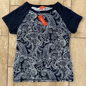Joe Fresh Blue & White Paisley Pattern Rashguard